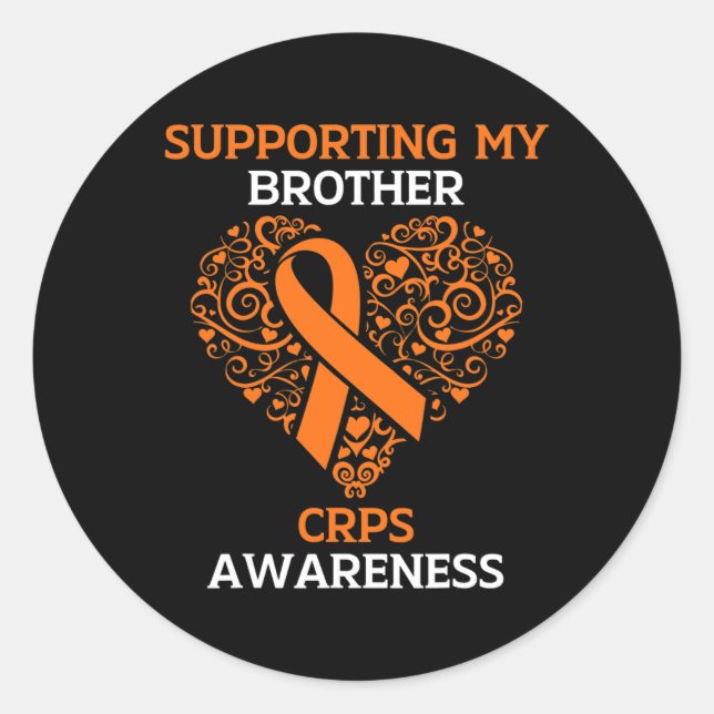 Sticker Rond Appuyer Mon Frère Rsd Crps Mois De Sensibilisation (Devant)
