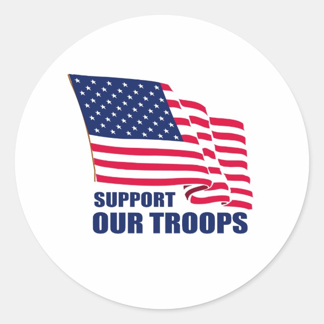Sticker Rond Appuyer nos troupes (Devant)