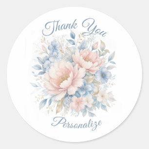 Sticker Rond Après-midi en fleurs Fleurs personnalisées Personn