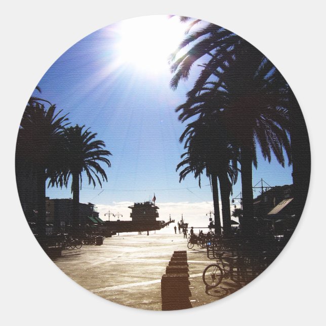 Sticker Rond Après-Midi Sur La Plage D'Hermosa (Devant)
