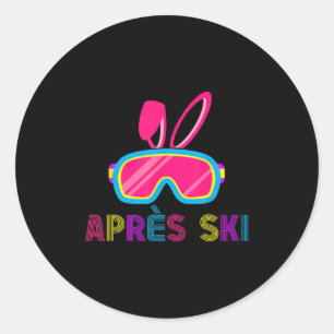 Sticker Rond Apres Ski Friends Party Boissons Matching Bunny Ea