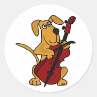 AQ - Chien chiot Brown jouant au violoncelle