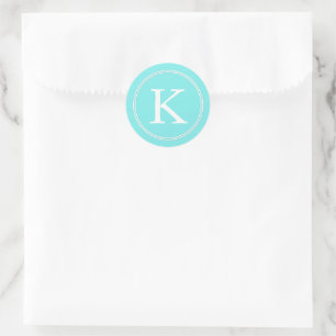 Sticker Rond Aqua Belle Aqua Mariage de texte bleu et blanc