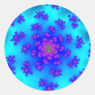 Sticker Rond Aqua Floral Sprinkings