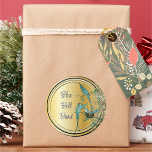 Sticker Rond Aqua Hummingbird Swirl