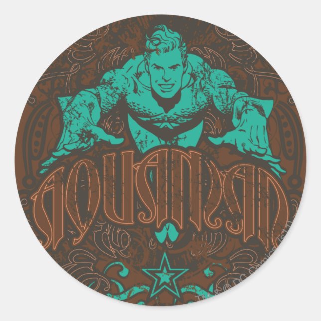 Sticker Rond Aquaman - C'est Showtime ! Poster (Devant)