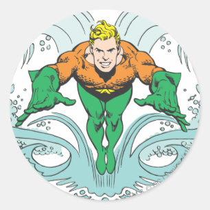 Sticker Rond Aquaman Déjeuner en avant