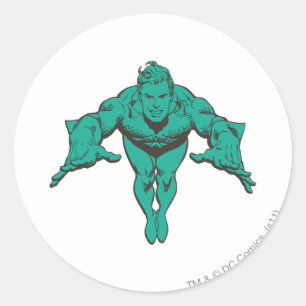 Sticker Rond Aquaman Déjeuner en avant - Turquoise