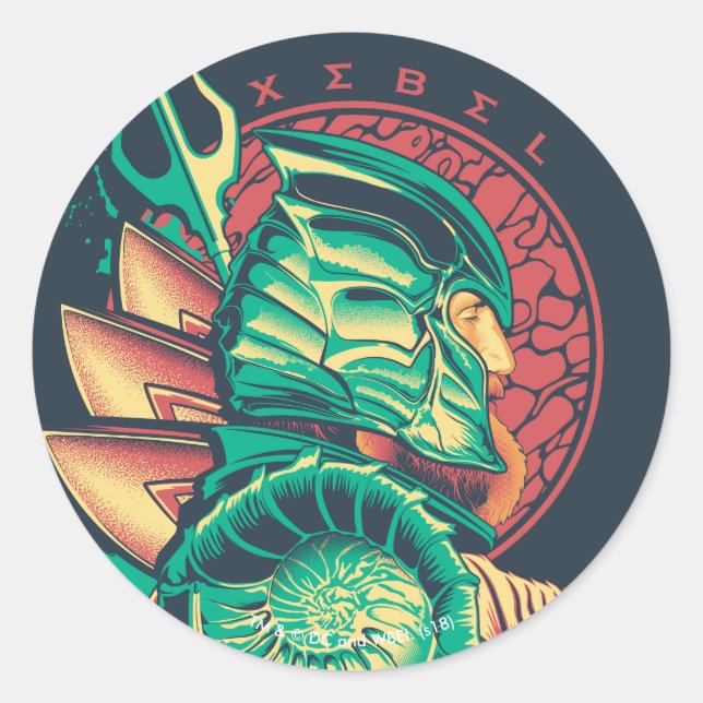 Sticker Rond Aquaman | Xebel King Nereus Graphic (Devant)