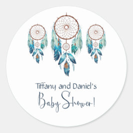Sticker Rond Aquamarine Baby shower Dreamcatcher