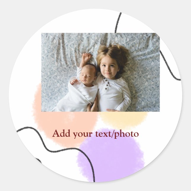 Sticker Rond aquarelle Abstraite formes abstraites ajouter un n (Devant)