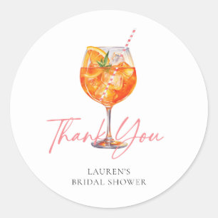 Sticker Rond Aquarelle Aperol Spritz Remerciements pour Enterre