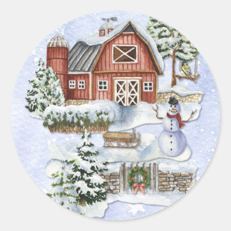 Sticker Rond Aquarelle Barre Porte en pierre