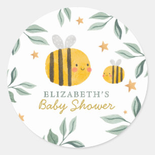 Sticker Rond Aquarelle Bee Honey Baby shower sucré serviettes