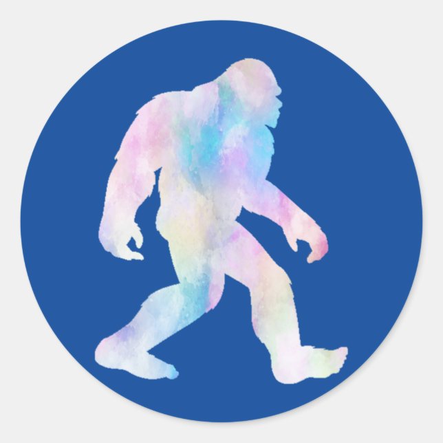 Sticker Rond Aquarelle Bigfoot (Devant)