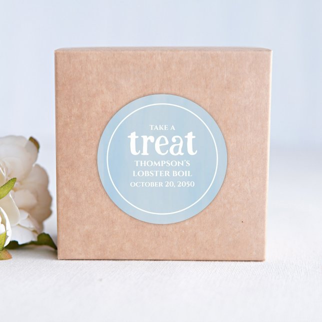 Sticker Rond Aquarelle bleu bleu simple (Créateur téléchargé)