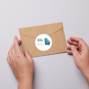 Sticker Rond Aquarelle bleue déplacée Géorgie