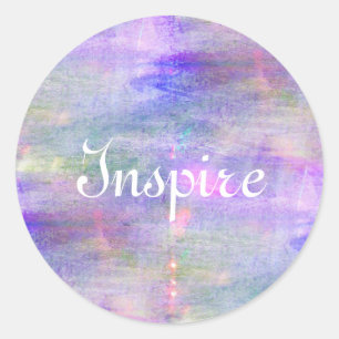 Sticker Rond aquarelle bleue et rose sans couture de jaune