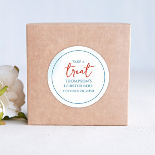 Sticker Rond Aquarelle bleue Tente personnalisée