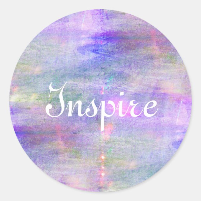 Sticker Rond aquarelle bleue transparente, rose arrière - plan  (Devant)