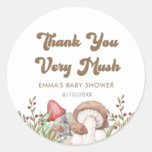 Aquarelle Bois Champignons Baby shower Faveurs