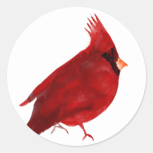 Sticker Rond Aquarelle cardinal profond rouge riche saturé