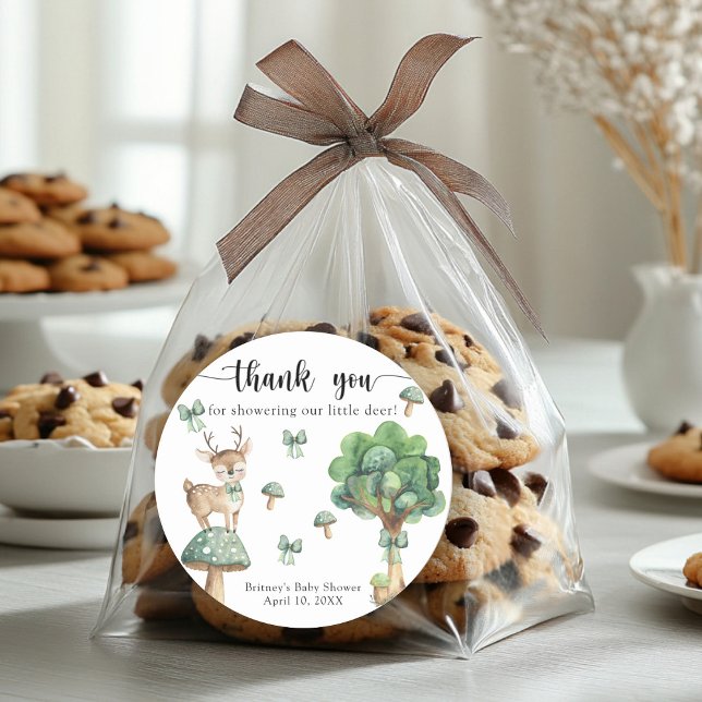 Sticker Rond Aquarelle cerf de bois - merci (Créateur téléchargé)