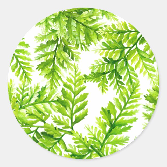 Sticker Rond Aquarelle Chartreuse Green Fermes Motif Mariage (Devant)