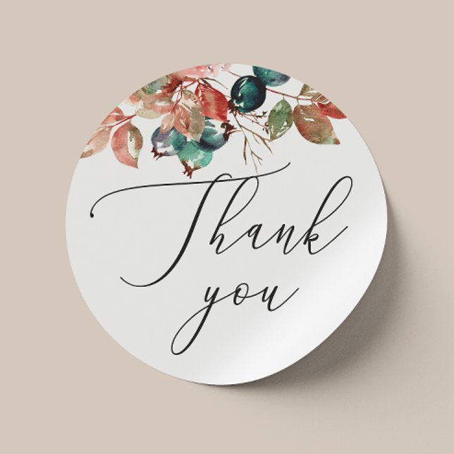 Sticker Rond Aquarelle chute bleu bleuet fleuri mariage merci (Créateur téléchargé)