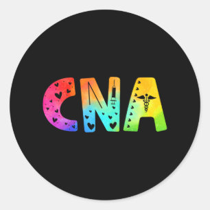 Sticker Rond Aquarelle CNA Funny Certified Nursing Assistant