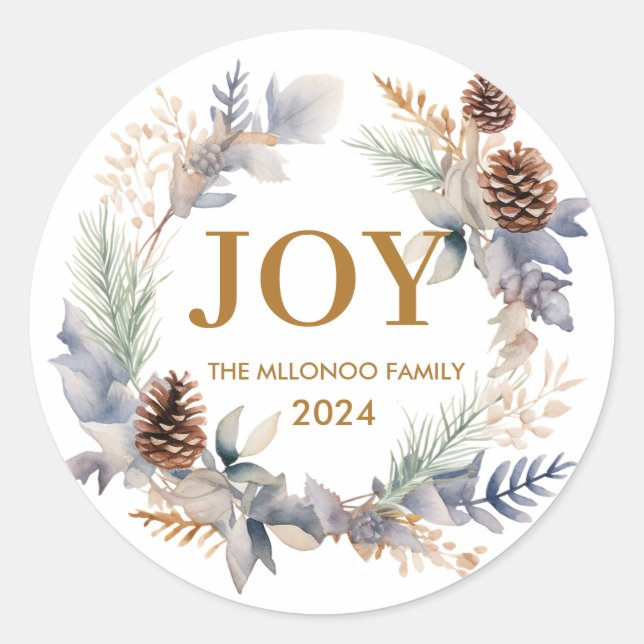 Sticker Rond aquarelle Cosy scandinave (Devant)