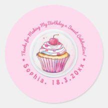 Aquarelle Cupcake Sweet Merci d'anniversaire