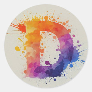 Sticker Rond Aquarelle D