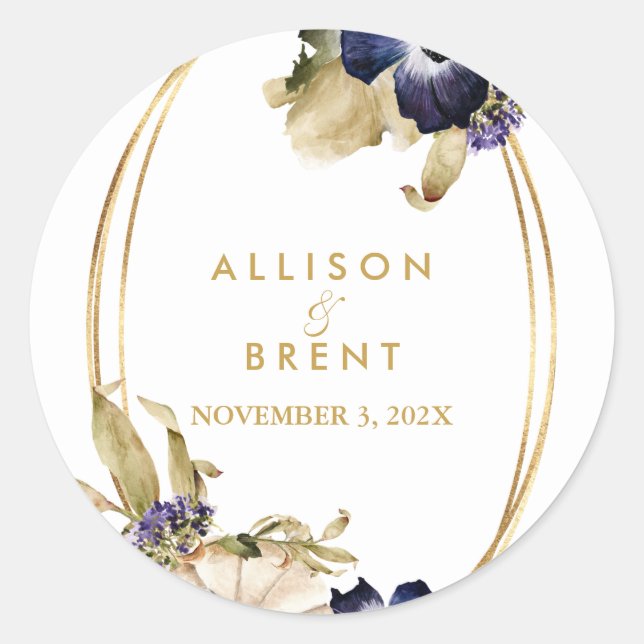 Sticker Rond Aquarelle d'automne (Devant)