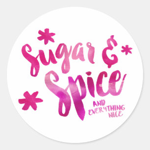 Sticker Rond Aquarelle de Baby shower de sucre et d'épices