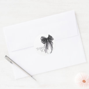 Sticker Rond Aquarelle de Bow noir 18e anniversaire