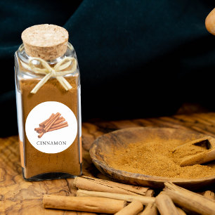 Sticker Rond Aquarelle de cannelle d'herbe