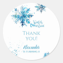 Aquarelle de flocon de neige bleu hiver ONEderland