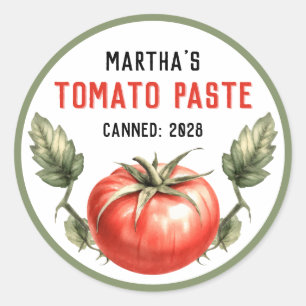 Sticker Rond Aquarelle de style vintage Collage de tomates