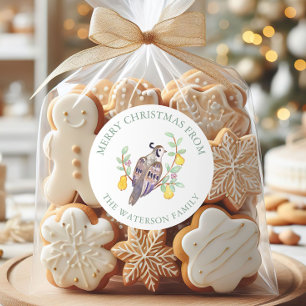 Sticker Rond Aquarelle Douze Jours du cadeau de Noël