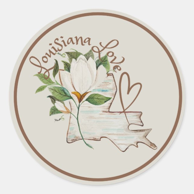 Sticker Rond Aquarelle État de Louisiane (Devant)