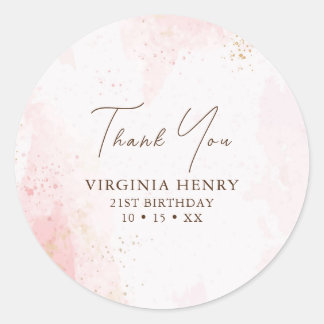 Sticker Rond Aquarelle fête du 21e anniversaire
