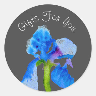 Sticker Rond Aquarelle fleurs design Cadeau marque d'affaires