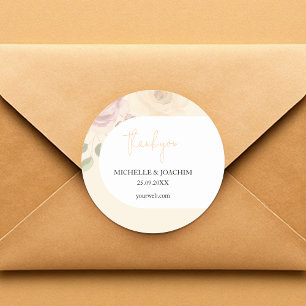 Sticker Rond Aquarelle florale de Boho bleu romantique