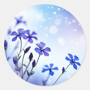 Sticker Rond Aquarelle florale de périmètre éthéré