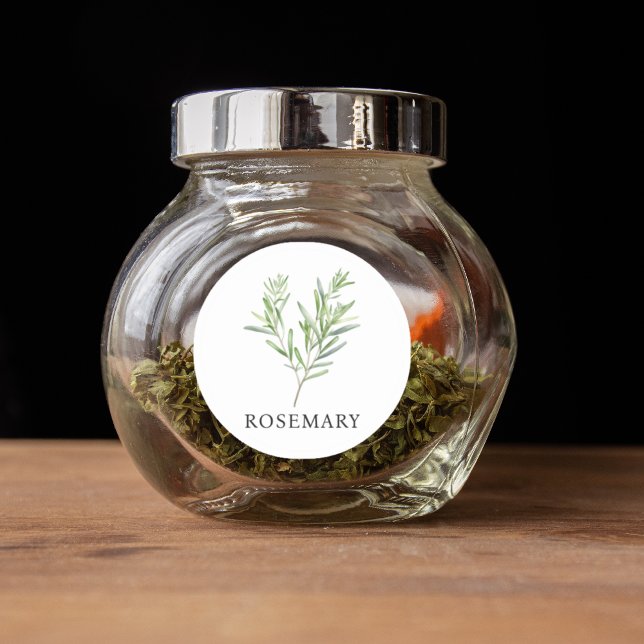 Sticker Rond Aquarelle Herb Rosemary (Herb Rosemary Watercolor Classic Round Sticker)