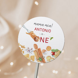 Sticker Rond Aquarelle italienne 1er anniversaire