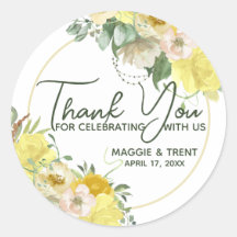 Aquarelle jaune Merci Floral