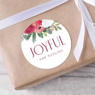 Sticker Rond Aquarelle Joyeuse Gras Floral Personnalisé