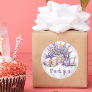Sticker Rond Aquarelle Lavande Anniversaire Brunch Merci